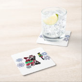 Christmas Lovely walking Rechteckiger Pappuntersetzer (Vor Ort)