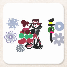 Christmas Lovely walking Rechteckiger Pappuntersetzer