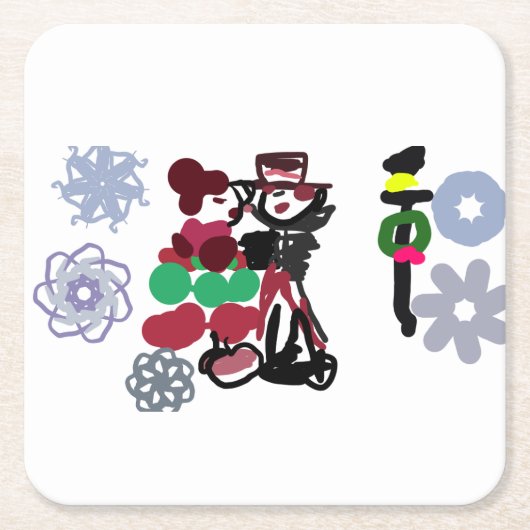 Christmas Lovely walking Rechteckiger Pappuntersetzer (Vorderseite)