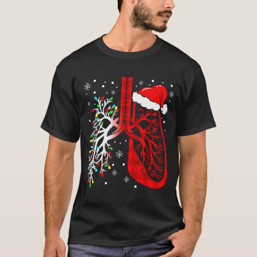 Christmas Lung Lights Resratory Therast Holiday  T-Shirt (Vorderseite)