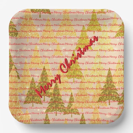 Christmas Luxury Christmas Trees Festive Pappteller (Vorderseite)