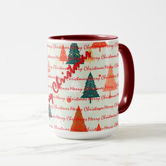 Christmas Luxury Christmas Trees Festive Tasse (VorderseiteRechts)