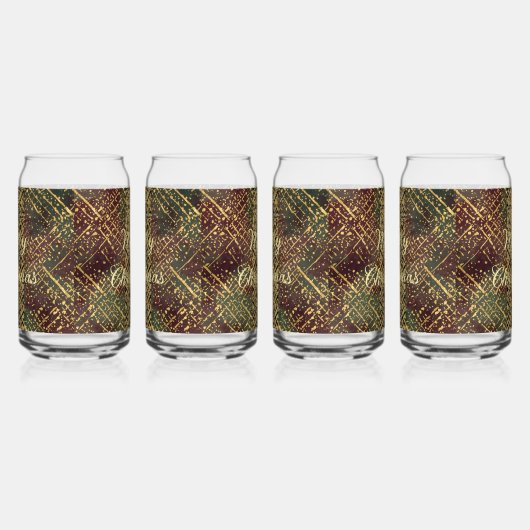 Christmas, Luxury Pattern, Red Gold Green Black Dosenglas (Rechts)