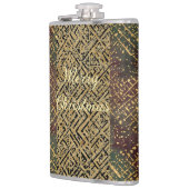 Christmas, Luxury Pattern, Red Gold Green Black Flachmann (Links)