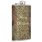 Christmas, Luxury Pattern, Red Gold Green Black Flachmann (Rechts)