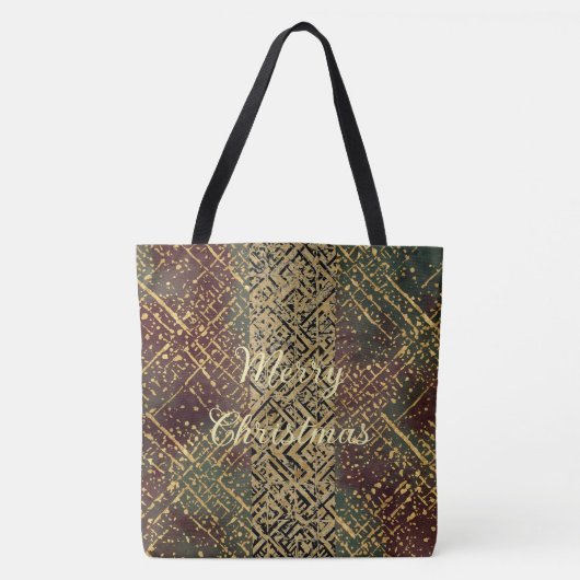 Christmas Luxury Pattern, Red Gold Green Black Tasche (Vorderseite)