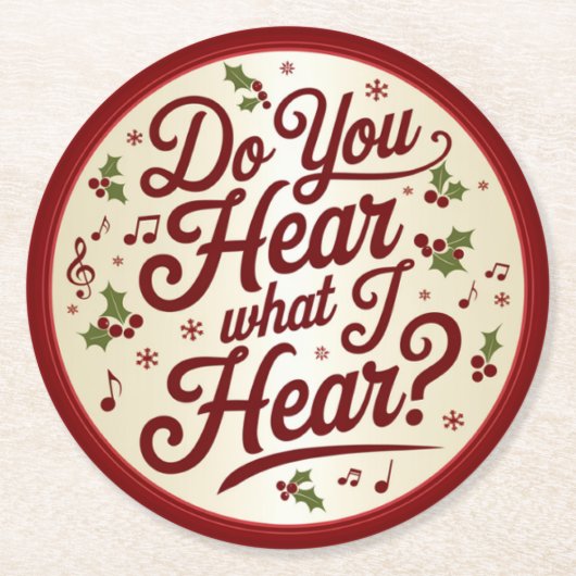  Christmas Lyric Coaster Runder Pappuntersetzer (Vorderseite)