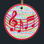 Christmas Lyric Keramik Ornament<br><div class="desc">Gute Ferien!! Das ist ein Weihnachts-Lyric-Keramik-Ornament. Feierlich,  farbenfroh und lustig. Kannst du die Songs der kurzen lyrischen Ausschnitte singen?</div>