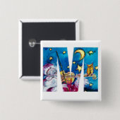 CHRISTMAS M SCHREIBEN / INSPIRIERT SANTA MONOGRAMM BUTTON (Vorne & Hinten)