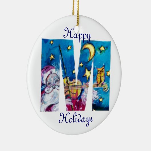 CHRISTMAS M SCHREIBEN / INSPIRIERT SANTA MONOGRAMM KERAMIKORNAMENT (Rechts)