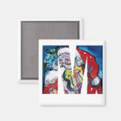 CHRISTMAS M SCHREIBEN / SANTA MIT VIOLIN MONOGRAM MAGNET (Vorderseite/Rückseite)