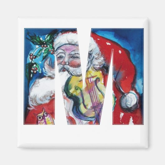 CHRISTMAS M SCHREIBEN / SANTA MIT VIOLIN MONOGRAM MAGNET (Vorne)