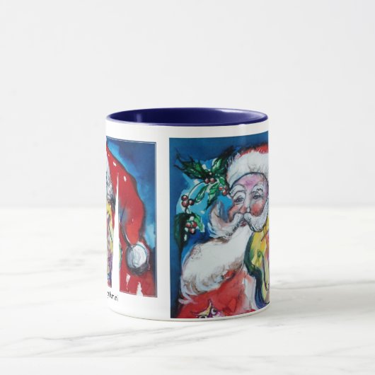 CHRISTMAS M SCHREIBEN / SANTA MIT VIOLIN MONOGRAM TASSE (Zentrum)