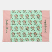 Christmas Macaron Colors Mistletoe Geschirrtuch (Horizontal)