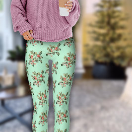 Christmas Macaron Colors Mistletoe Leggings