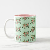 Christmas Macaron Mistletoe Individuelle Name Zweifarbige Tasse (Links)