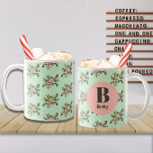 Christmas Macaron Mistletoe Individuelle Name Zweifarbige Tasse