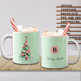 Christmas Macaron Trees Individuelle Name und Bots Zweifarbige Tasse
