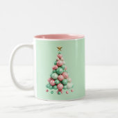 Christmas Macaron Trees Individuelle Name und Bots Zweifarbige Tasse (Links)