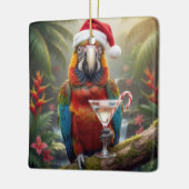 Christmas Macaw Parrot With Martini Cocktail Keramikornament (Links)