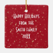 Christmas Macaw Parrot With Martini Cocktail Keramikornament (Rückseite)