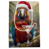 Christmas Macaw Parrot With Martini Cocktail Mittlere Geschenktüte (Vorderseite)