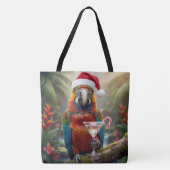 Christmas Macaw Parrot With Martini Cocktail Tasche (Vorderseite)