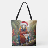 Christmas Macaw Parrot With Martini Cocktail Tasche (Rückseite)