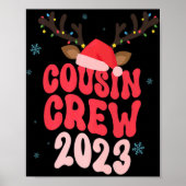 Christmas Maching Cousin Crew Riendeer Xmas Lights Poster (Vorne)