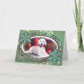Christmas - Maggie - GoldenDoodle Feiertagskarte (Vorderseite)