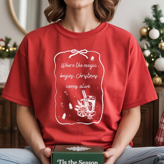 Christmas Magic Begins – Holiday Quote Design T-Shirt