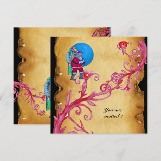 CHRISTMAS MAGIC BERRIES MIT PARCHMENT EINLADUNG (Vorne/Hinten)