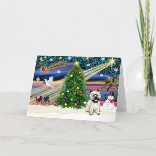 Christmas Magic Cairn Terrier 5 Feiertagskarte