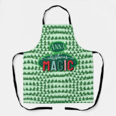 Christmas Magic Calligraphy Green Pine Trees Funky Schürze (Vorderseite)
