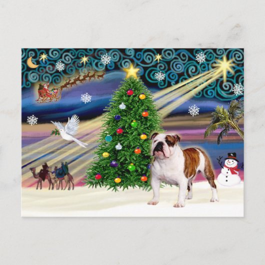 Christmas Magic English Bulldog 5 Feiertagspostkarte (Vorderseite)