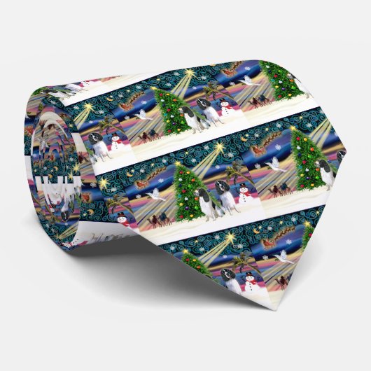 Christmas Magic English Springers (zwei) Krawatte (Gerollt)