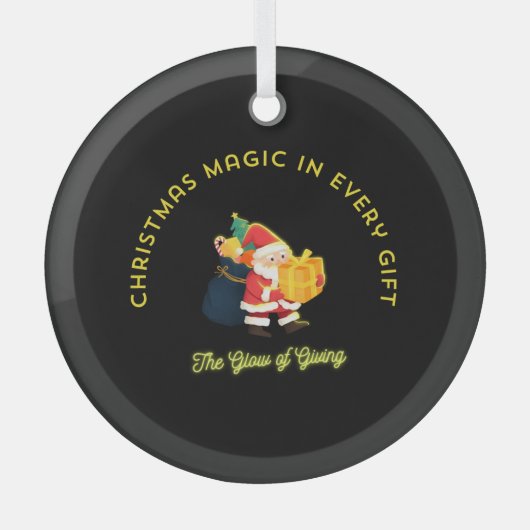 Christmas Magic in Every Gift Ornament Aus Glas (Vorderseite)