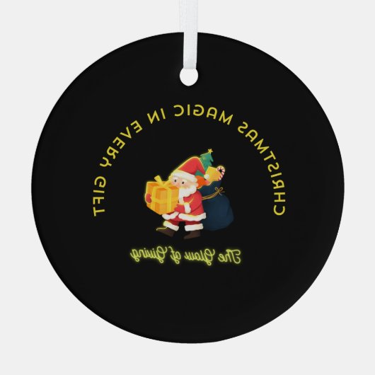 Christmas Magic in Every Gift Ornament Aus Glas (Rückseite)