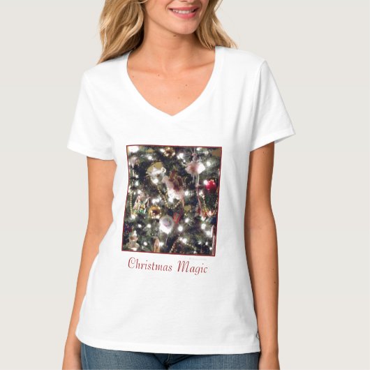 'Christmas Magic' Ladys' V-Neck T - Shirt (Vorderseite)