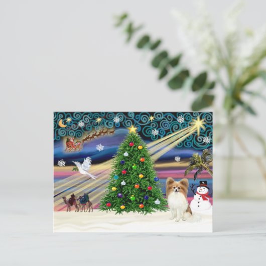 Christmas Magic Papillon Feiertagspostkarte (Stehend Vorderseite)