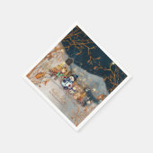 Christmas Magic Snowman Blue Paper Napkin Serviette (Ecke)