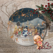 Christmas Magic Snowman Blue Pappteller