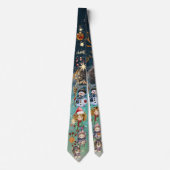 Christmas Magic Snowman & Friends Blau Krawatte (Vorderseite)