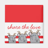 Christmas Magnet Square Merry Christmouse (Vorne)
