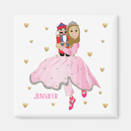 Christmas Magnet Square Nutcracker Lt Brwn Haair