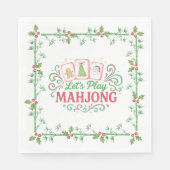 Christmas Mahjong Crest | Monogram Serviette (Vorderseite)