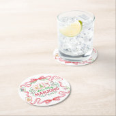 Christmas Mahjong | Monogram Runder Pappuntersetzer (Vor Ort)