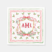 Christmas Mahjong | Monogram Serviette (Vorderseite)