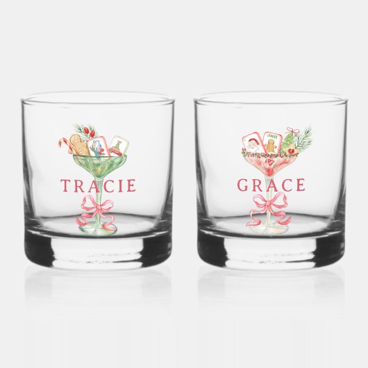 Christmas Mahjong | Monogram Whiskyglas (Vorderseite)