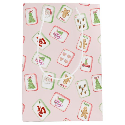 Christmas Mahjong Tiles Mittlere Geschenktüte (Vorderseite)